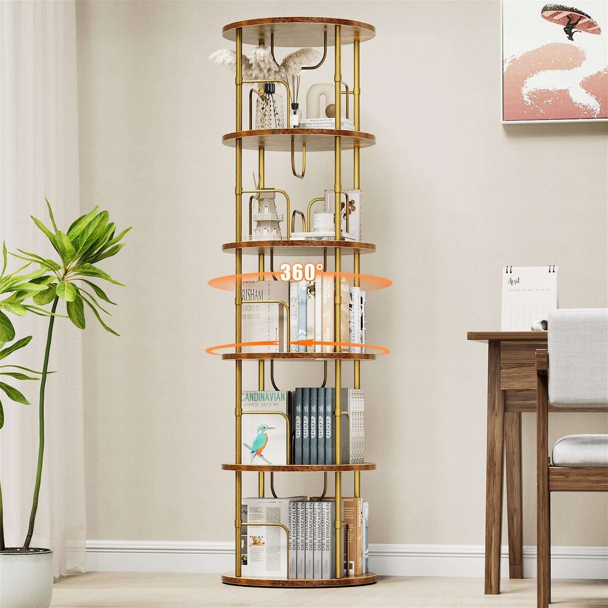 Rotating Bookshelf product photo from Flycitymall