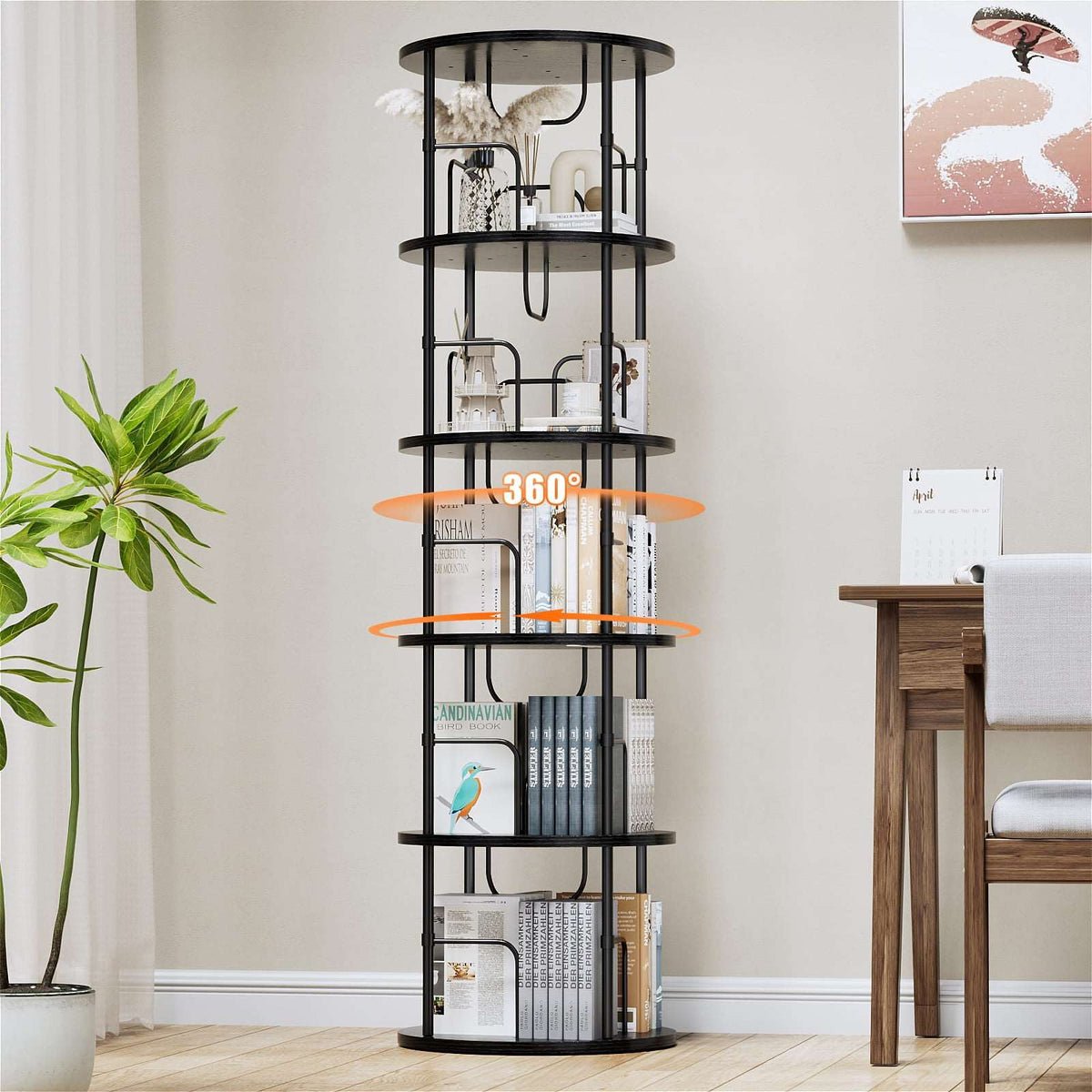 Save up to $80.00 Save $0.00 Flycity 3-5 Tier Spinning Bookcase for Space-Saving Home & Corner Storage product photo from Flycitymall