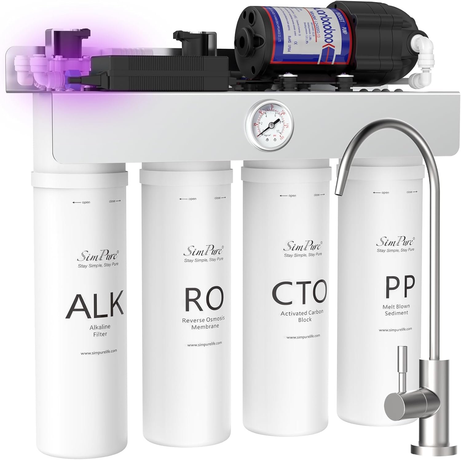 T1-400ALK 400GPD Alkaline Under Sink RO System $80 OffTop product photo from SimPure