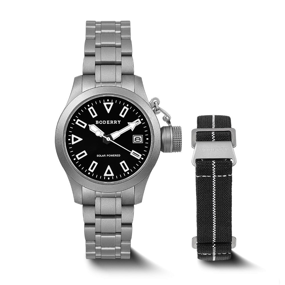 FALCON Canteen - Titanium Solar-Powered Watch | Dive/Bracelet product photo from Boderry