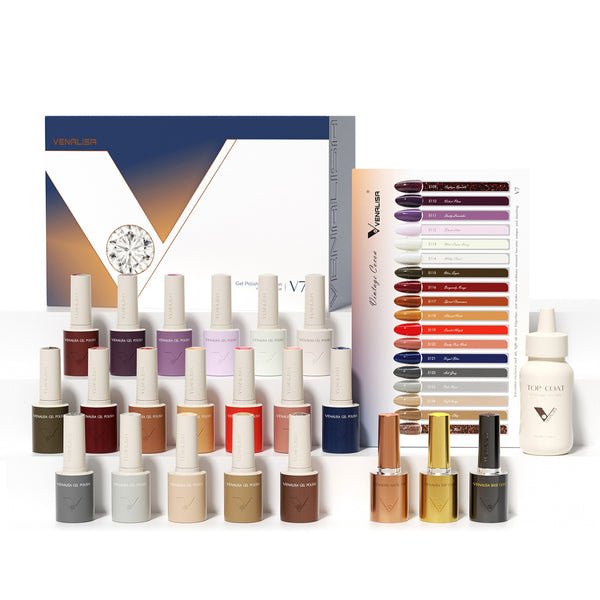 V7 Gel Polish Set 22 Pcs With Color Card TPO Free Hema Free product photo from Venalisa