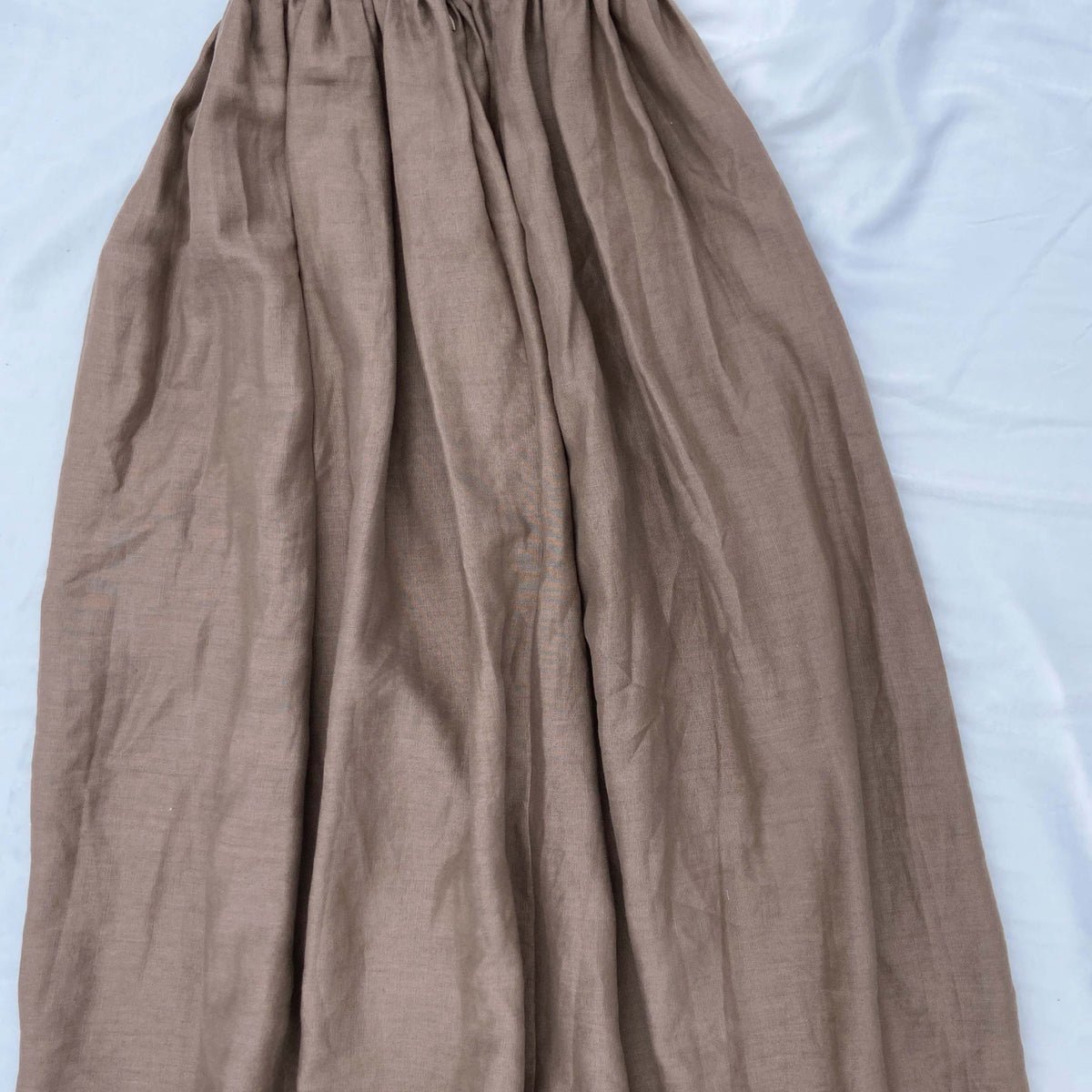 Basic A-line Linen Midi Skirt With Pockets product photo from VintageMist